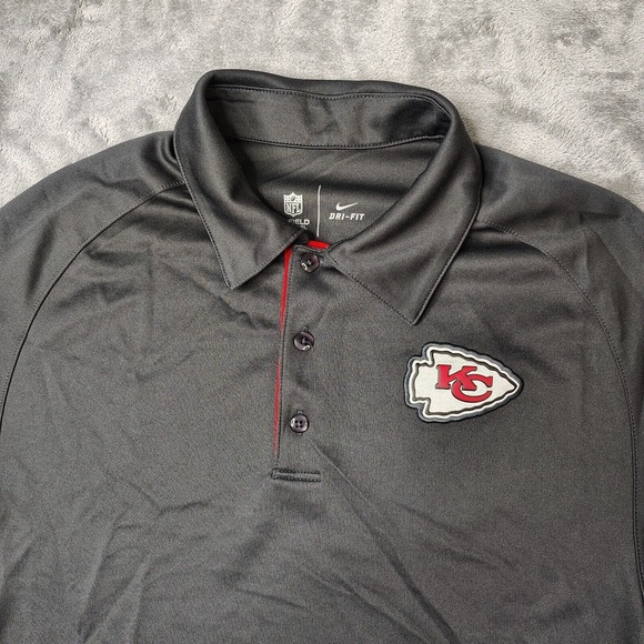 Kansas City Chiefs Polo Shirt Men's Small‎ Gray NFL On-Field Apparel Golf Casual - Picture 1 of 11